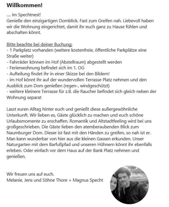 Apartmán Spechtnest Naumburg  Exteriér fotografie